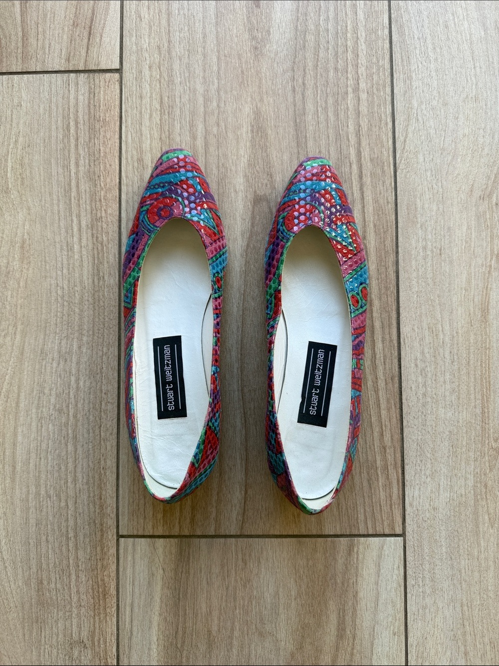 Stuart Weitzman Y2K Eclectic Quiet Luxury Paisley Ballet Flats Size 8.5 AA - Picture 2 of 7